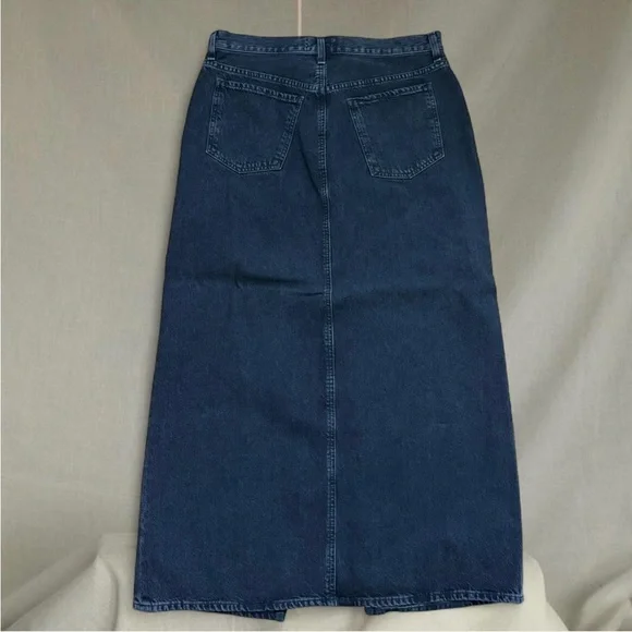 Agolde Black denim maxi skirt with split at front - Picture 3 of 5